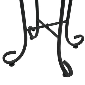 English Elm Christopher Knight Home® - Patio Side Table with Vibrant Ceramic Floral Top, Powder-Coated Steel Frame, Weather-Resistant Finish Black+Blue N768P214929B