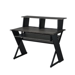English Elm Black Music Desk With Ergonomic Keyboard Tray – Stylish Workspace For Musicians And Composers B062P215485