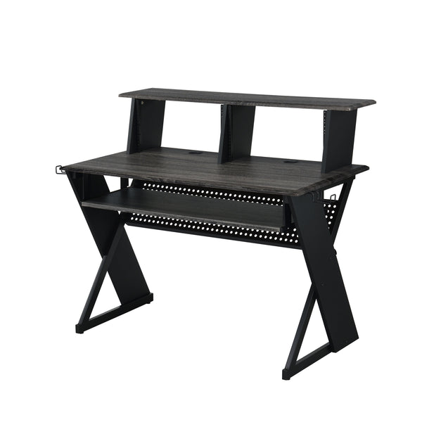 English Elm Black Music Desk With Ergonomic Keyboard Tray – Stylish Workspace For Musicians And Composers B062P215485
