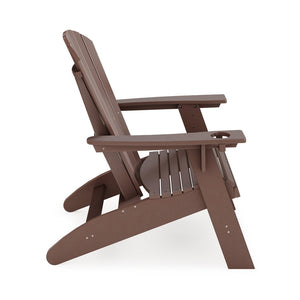 English Elm Adirondack Hdpe Poly Lumber Chair with Cup Holder for Patio Garden Poolside Brown B195P198769