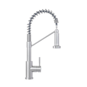 English Elm Bothwa Pull Down Kitchen Faucet with Stainless Steel Spout and Ceramic Cartridge Control Brushed Nickel B2724P262354