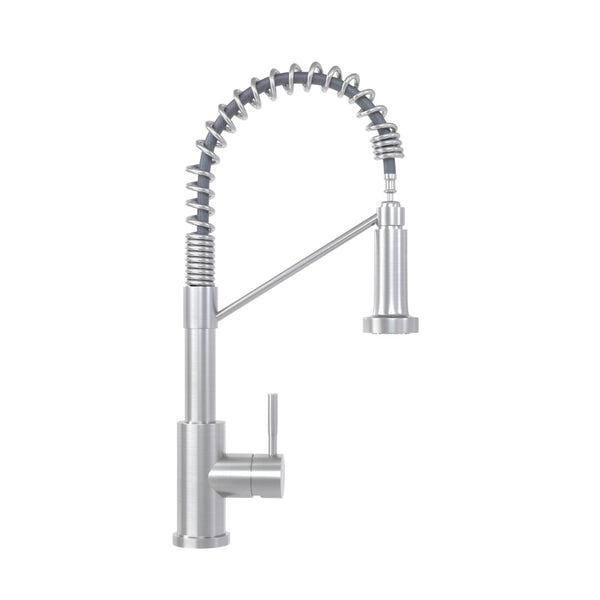 English Elm Bothwa Pull Down Kitchen Faucet with Stainless Steel Spout and Ceramic Cartridge Control Brushed Nickel B2724P262354