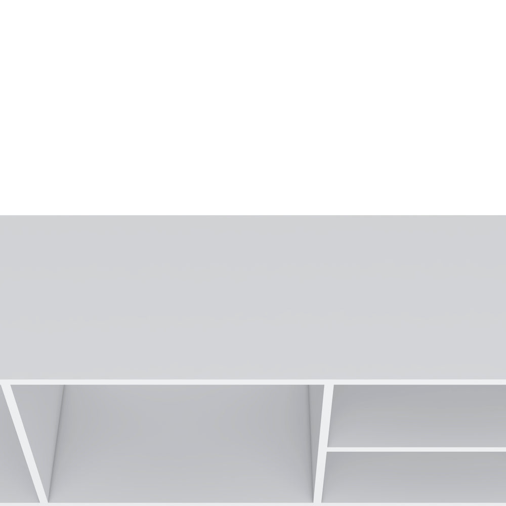 English Elm Tubac Modern TV Rack in White Melamine with Open Shelves for Media Storage, Durable 47.4" W B128P237132