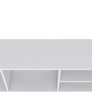 English Elm Tubac Modern TV Rack in White Melamine with Open Shelves for Media Storage, Durable 47.4" W B128P237132