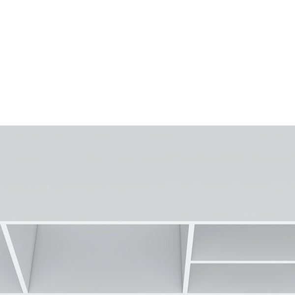 English Elm Tubac Modern TV Rack in White Melamine with Open Shelves for Media Storage, Durable 47.4" W B128P237132