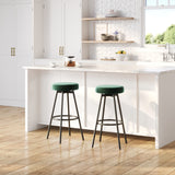 Swivel Seat Glam Bar Stool - Set of 2 Emerald TWYD7DEM Walker Edison