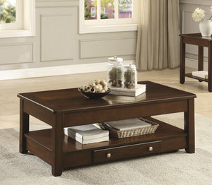 English Elm Contemporary Chairside Table with Open Shelf and Deep Finish for Living Room Style and Functionality Cherry 51.5 L x 29 W x 12 H B011P297485