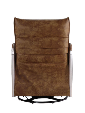 English Elm Qalurne Mocha Two-Tone Top Grain Leather Power Recliner with Aluminum Frame, Swivel & Plush Foam B2726P280177