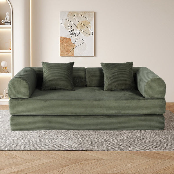 English Elm 2-in-1 Foldable Cloud Sofa Bed Plush Faux Fur Memory Foam Sleeper for Apartments W3422S00005