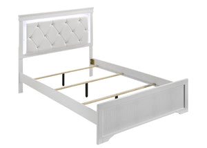 English Elm Blaze Upholstered 5-Piece King Bedroom Set With Led Headboard & Smooth-Glide Storage Solutions B009S01484