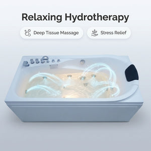 English Elm 67 Inch Acrylic Whirlpool Tub with 8 Hydro Jets Ergonomic Recline Hydrotherapy Soak W3605P455280