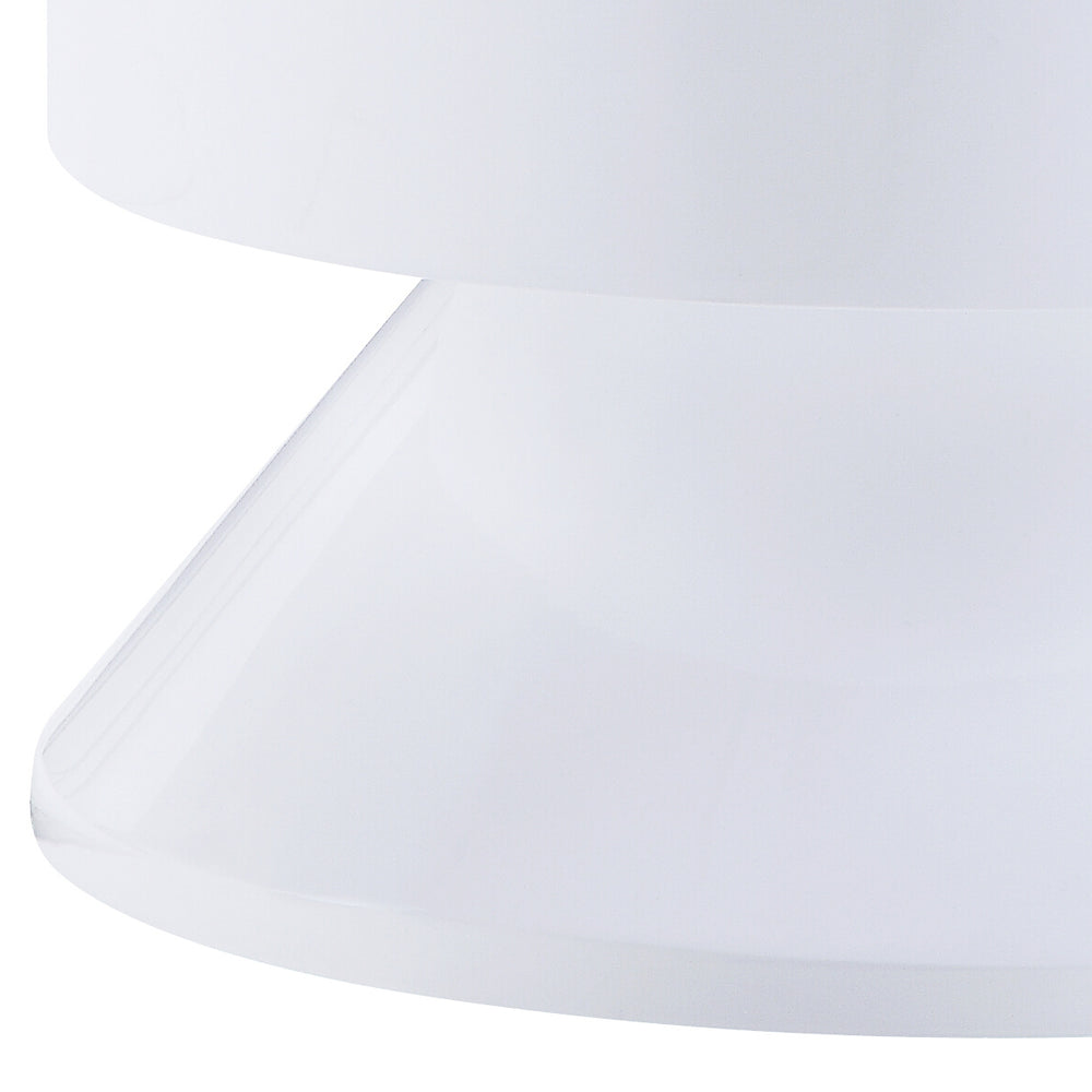 English Elm Otith Glossy White Accent Table with Drawer and Display Shelf — Modern Round Utility Piece B2726P243239