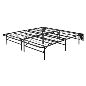 English Elm Black Metal Platform Bed Frame Queen High-Profile Foldable Design for Easy Assembly, Headboard Mountable Black 41 L x 39.25 W x 7 H B011P197728