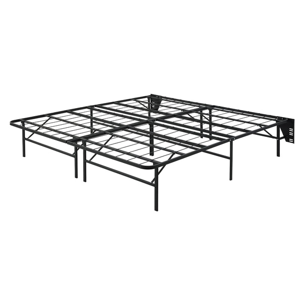 English Elm Black Metal Platform Bed Frame Queen High-Profile Foldable Design for Easy Assembly, Headboard Mountable Black 41 L x 39.25 W x 7 H B011P197728