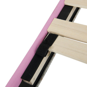 English Elm Full Size Upholstered Princess Bed Frame With Led Lights, Crown Headboard In Pink & White Design W2770P190360