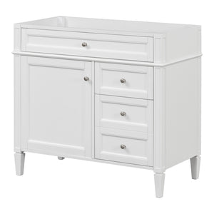 English Elm 36'' Modern Bathroom Vanity Cabinet with Tip-Out Drawer, Adjustable Shelf, Smooth Metal Slides, Solid Wood Frame White N710P186084K