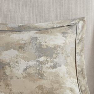 English Elm 7 Piece Textured Cotton Blend Comforter Set In Gray - Cozy, Contemporary Design For Elegant Bedrooms B035128834