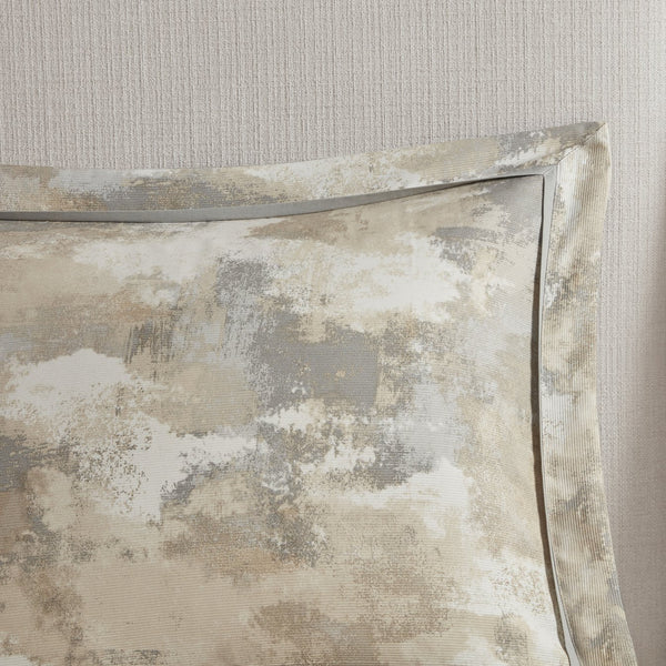 English Elm 7 Piece Textured Cotton Blend Comforter Set In Gray - Cozy, Contemporary Design For Elegant Bedrooms B035128834