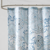 Madison Park Isla Shabby Chic Printed Cotton Shower Curtain MP70-5822 Blue