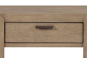 English Elm Curved 1-Drawer Console Table in Toffee Taupe Natural Finish — Elegant Curved Silhouette, Soft‑Close Drawer, Open Shelf B2699P323082