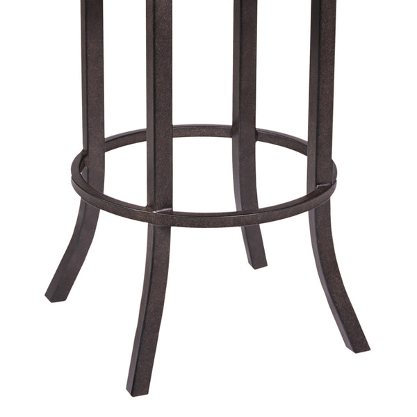 English Elm Mivara 30" Barstool Auburn Bay Finish with Brown PU Upholstery, Stainless Steel Base, Modern Durable Seating B2736P354272