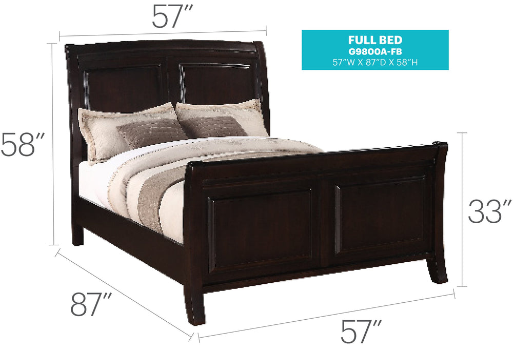 English Elm Stylish Cappuccino Transitional Full Bed with Durable Particle Board, Chic Wear-Resistant Finish, Easy Assembly B078S00524