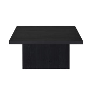 English Elm Square Engineered Wood Cocktail Table Matte Black Pedestal Base Modern Living Room B016P469769