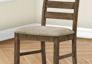 English Elm Dining Chair Set of 2 - 38" Tall Upholstered Ladder-Back Side Chairs, Antique Brown Finish, 250lb Capacity B2710P287009