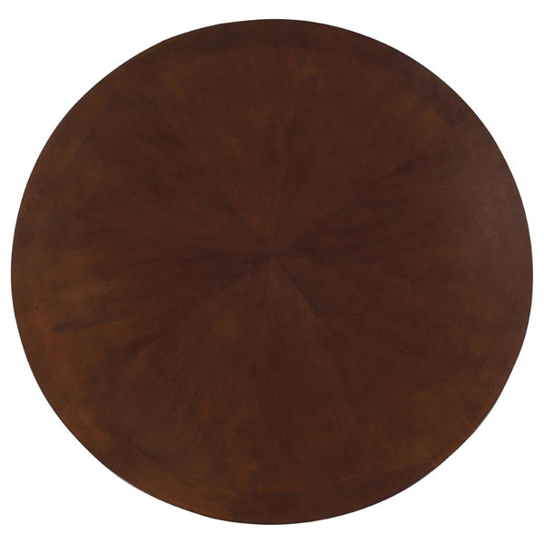 English Elm Calloway Round Convertible Game Dining Table with Tobacco Finish Pedestal Base B062S00790
