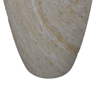 English Elm Archi Fluted Resin Plant Stand with Marbled Stone Look for Indoor Outdoor Decor B056P416932