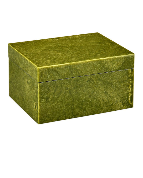Currey & Company Rina Box: Elegant Decorative Storage With Mesmerizing Organic Patterns For Your Cherished Items Green Composite ,Engineered Wood 1200-1024-currey-company