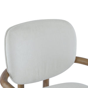 English Elm Christopher Knight Home® - Dining Upholstered Arm Chairs Set of 2 — Rubber Wood Frame, King Louis Backrest, Breathable Fabric Seats, 300 lb Capacity White N779P233060W