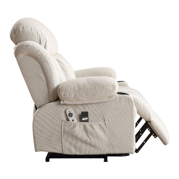 English Elm Power Lift Recliner with Vibration Massage Heat Lumbar Support and Usb for Elderly W1807P298601