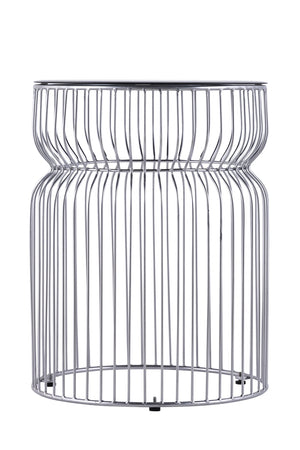English Elm ET901 Sleek Contemporary Metal Frame End Table with Tinted Tempered Glass Top, 21" Height, Modern Accent Chrome B009P306195