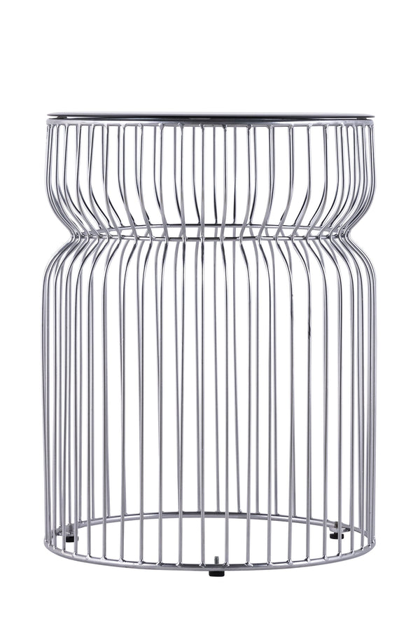 English Elm ET901 Sleek Contemporary Metal Frame End Table with Tinted Tempered Glass Top, 21" Height, Modern Accent Chrome B009P306195
