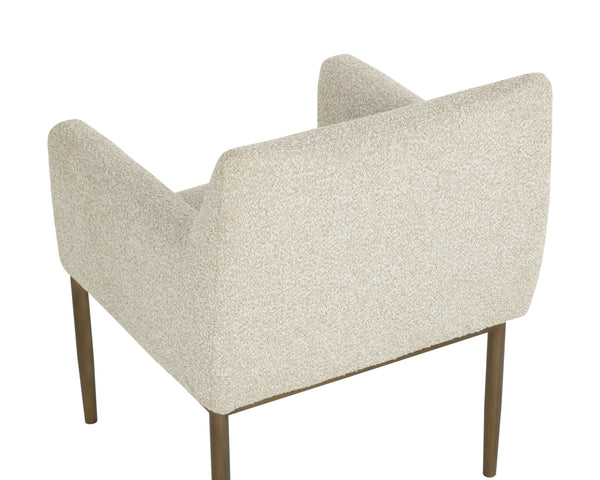 Sunpan Olea Lounge Chair - Mid-century Modern Design In Santa Cruz Oatmeal With Chic Bronze Legs Taupe Fabric 112032
