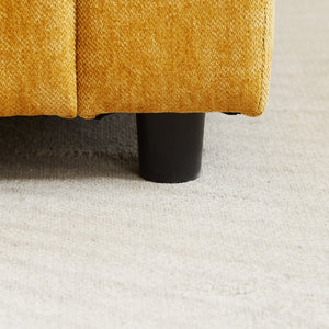 English Elm 99.2" Chenille Modern Deep Seat Sofa with Cloud-Like Cushioning, Zippered Arm Pads & Solid Wood Frame Yellow W1193S00151