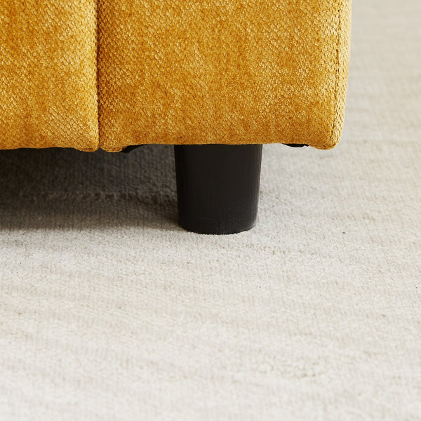 English Elm 99.2" Chenille Modern Deep Seat Sofa with Cloud-Like Cushioning, Zippered Arm Pads & Solid Wood Frame Yellow W1193S00151