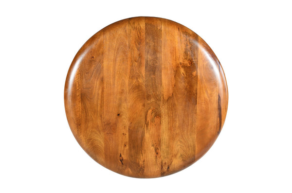 English Elm Floating Round Coffee Table Solid Wood Two-Tier 46.3" Rustic Dark Brown Handmade Floating Design B024P304052