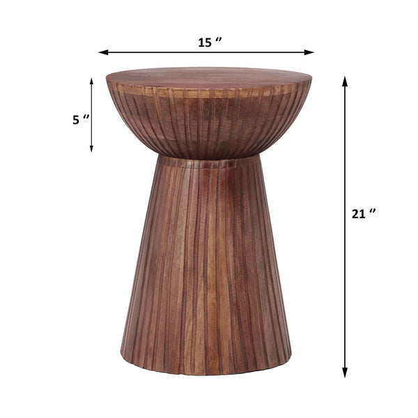 English Elm Christopher Knight Home® - Mango Wood Round Drum End Table In Honey Finish – Handcrafted Accent For Small Spaces & Rustic Decor N768P202496H