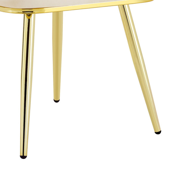 English Elm Modern Velvet Bubble Back Dining Chairs with Gold Legs Glam Accent Seating Set of 2 W3875P437077