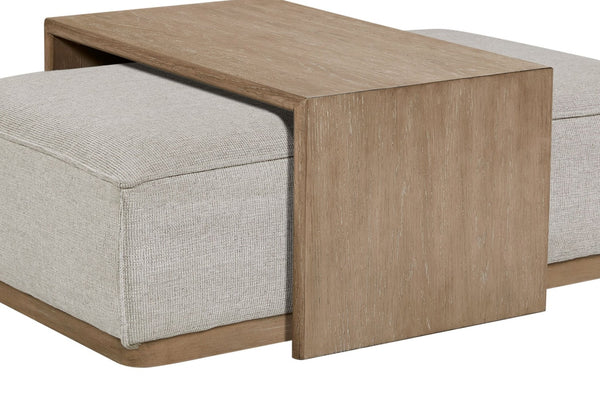 English Elm Ottoman & Tray Table - Versatile Gray Upholstered Design For Stylish Living Room Comfort & Functionality B2699P298405-GIGA