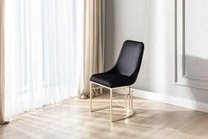 English Elm Emrald 2Pc Modern Velvet Dining Chairs With Gold Legs - Luxurious Comfort & Elegant Design B009P298422