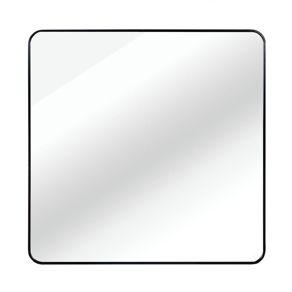 English Elm 30 Black 30 in x 30 in Square Bathroom Mirror with Anti-Rust Aluminum Frame, Shatterproof HD Glass, Easy Install W2203P310399