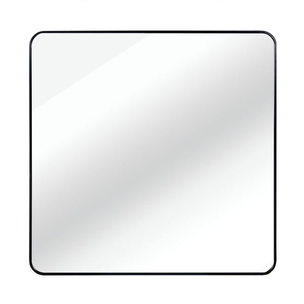 English Elm 30 Black 30 in x 30 in Square Bathroom Mirror with Anti-Rust Aluminum Frame, Shatterproof HD Glass, Easy Install W2203P310399