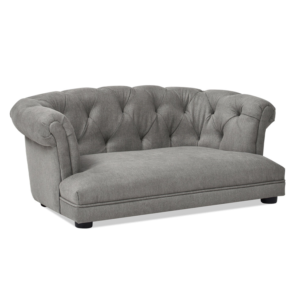 English Elm Jennifer Taylor Home - Kiki Chesterfield Dog Sofa Bed with Tufted Rolled Back, Plush Dual Foam Comfort, Durable Velvet (37") Gray B2719P238245