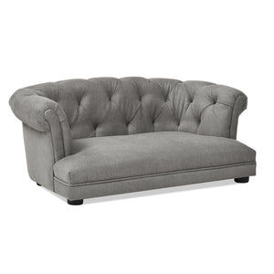 English Elm Jennifer Taylor Home - Kiki Chesterfield Dog Sofa Bed with Tufted Rolled Back, Plush Dual Foam Comfort, Durable Velvet (37") Gray B2719P238245