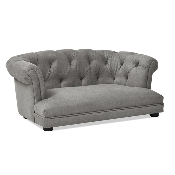 English Elm Jennifer Taylor Home - Kiki Chesterfield Dog Sofa Bed with Tufted Rolled Back, Plush Dual Foam Comfort, Durable Velvet (37") Gray B2719P238245