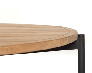 Sunpan AMALFI Coffee Table - Large Natural Teak & Black Aluminum Frame for Contemporary Indoor & Outdoor Use 109455