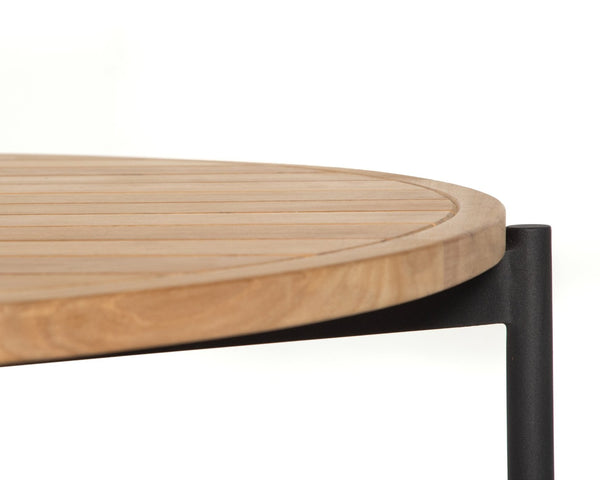 Sunpan AMALFI Coffee Table - Large Natural Teak & Black Aluminum Frame for Contemporary Indoor & Outdoor Use 109455